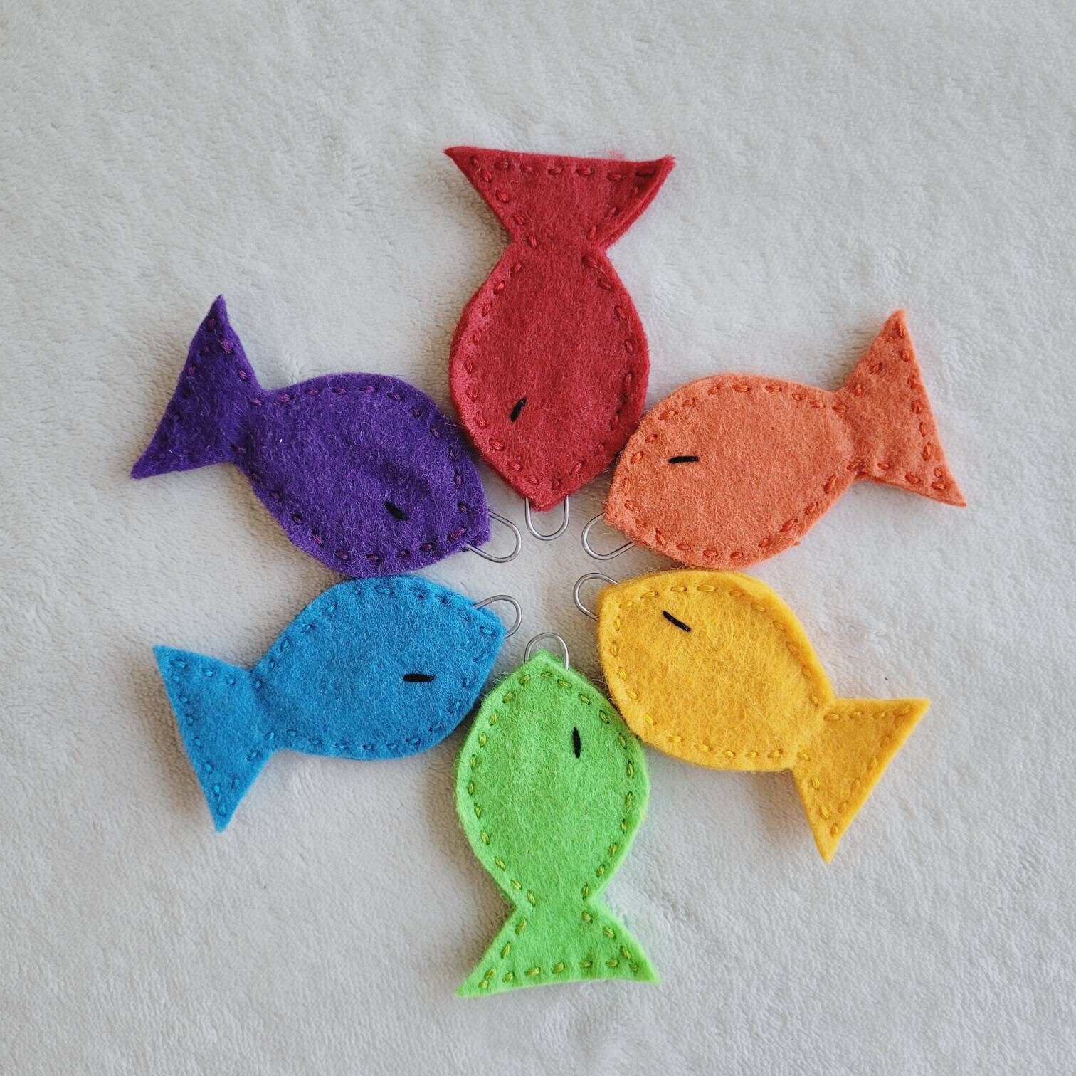 Rainbow Felt Fishing Game Go Fish Fine Motor Skills Etsy