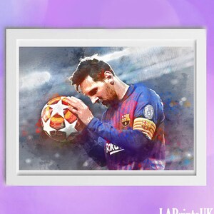 Cristiano Ronaldo And Lionel Messi Watercolour Poster Canvas Etsy