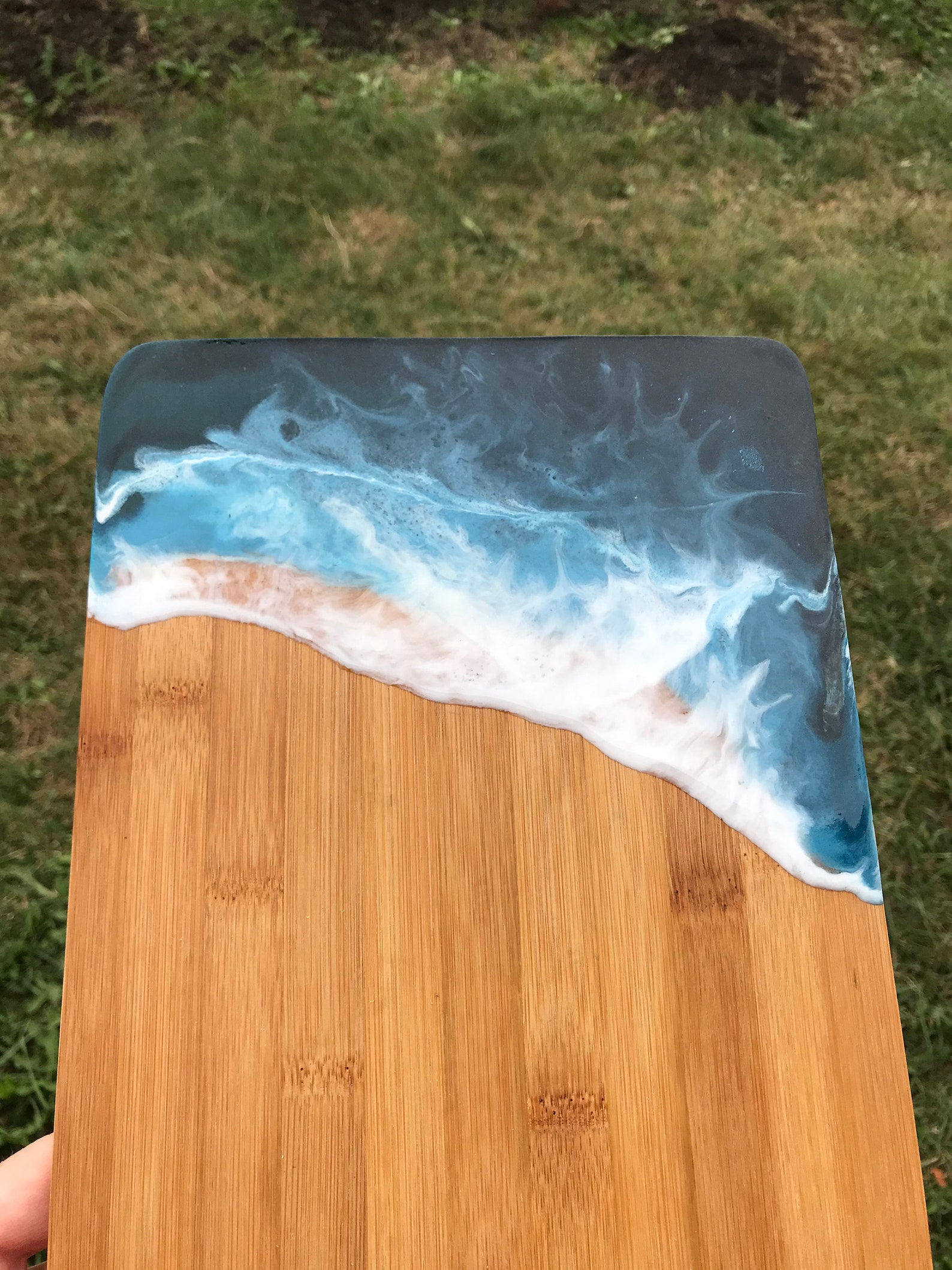 Personalized Ocean Resin Wooden Cutting Board Epoxy Chopping Etsy