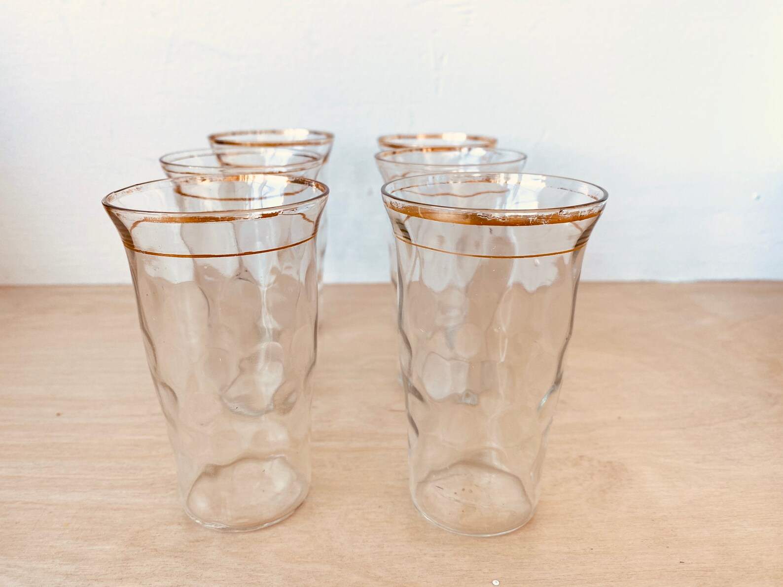 Vintage Gold Rimmed Drinking Glasses Tumblers set of 6 Etsy