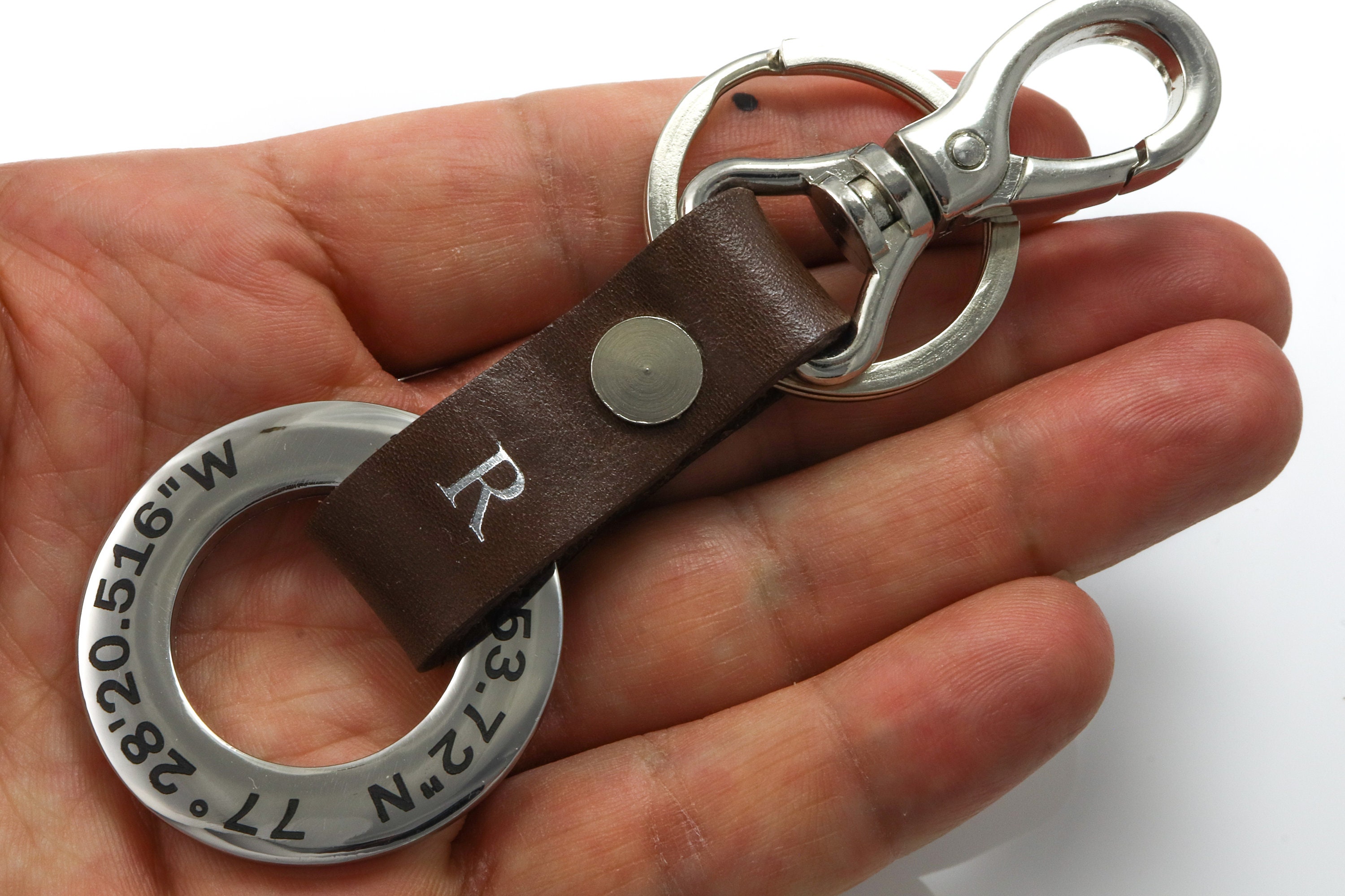 Drive Safe Keychain GPS Coordinates Keychain Mens Keychain Etsy