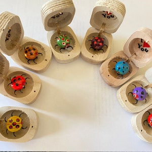 Lovebugs Ladybug I Love you  Lot Of 5 In The wooden Box Any Day Gift