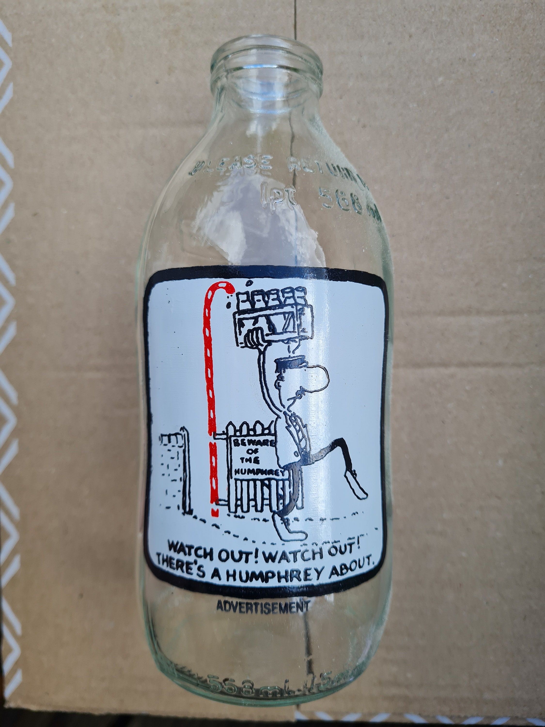 Vintage Retro Milk Bottles with Advertising 