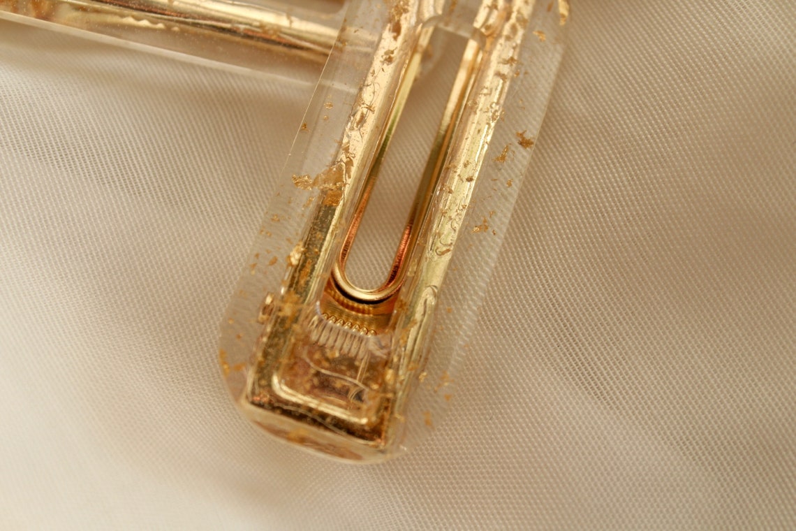 Golden Hair Clip Etsy