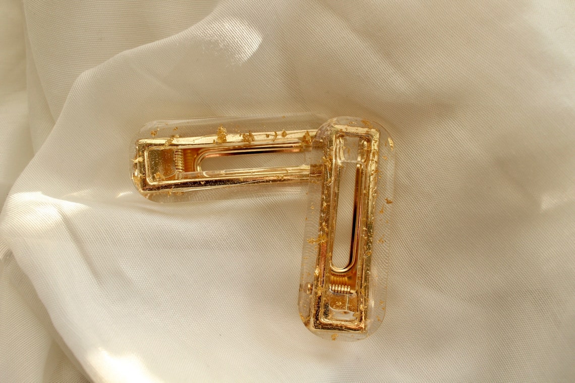 Golden Hair Clip Etsy