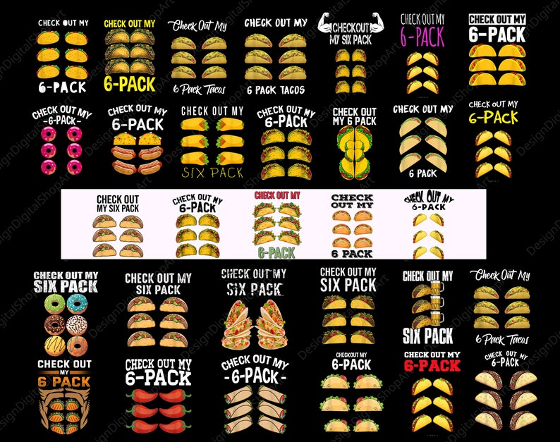 Combo PNG Check Out My Six Pack 6-Pack Tacos Funny Check Out My Six Pack Gym Quotes PNG I Fitness Taco In My Mouth Corgi Weightlifting