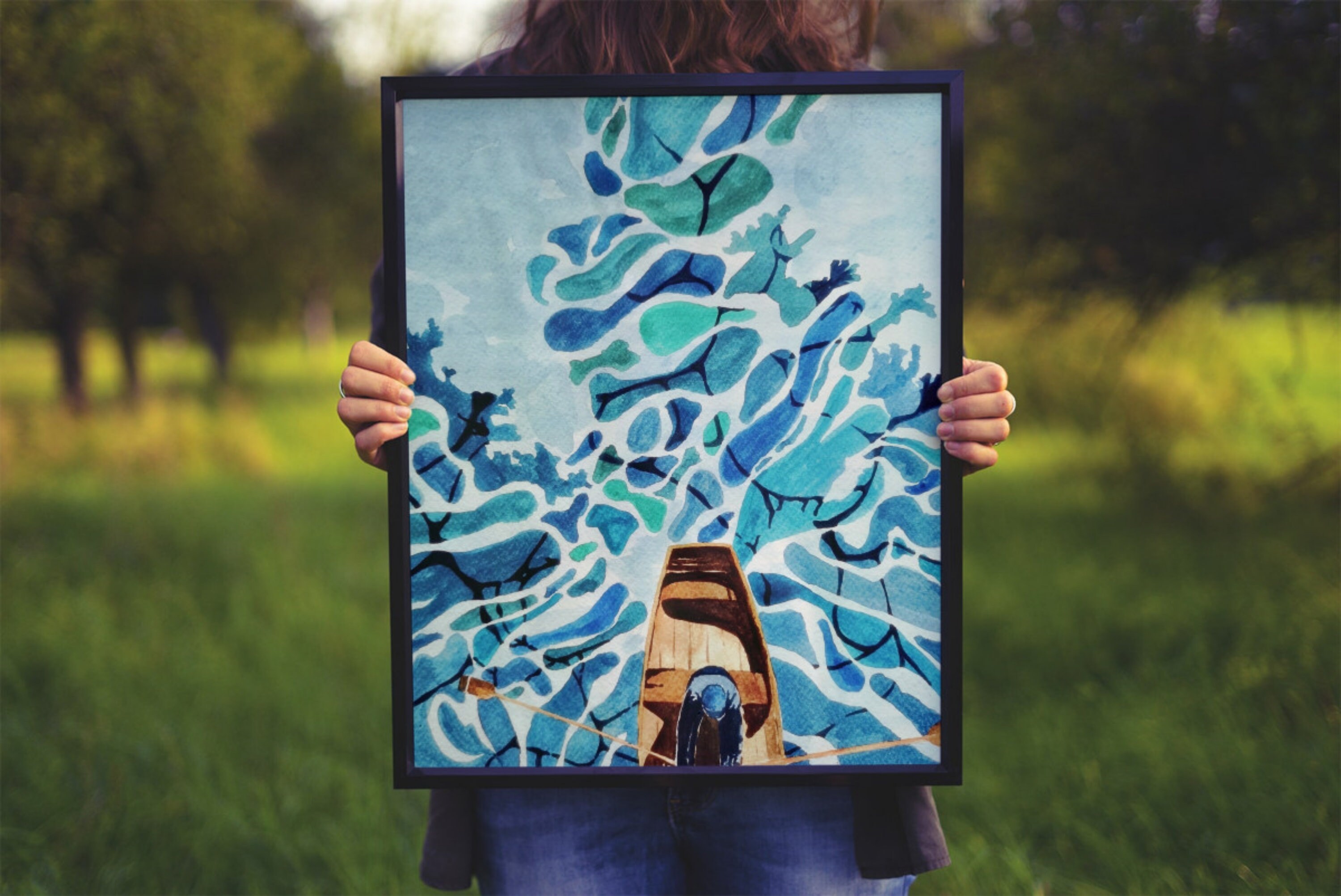 Watercolor Printable Art Rower Watercolor Painting Etsy