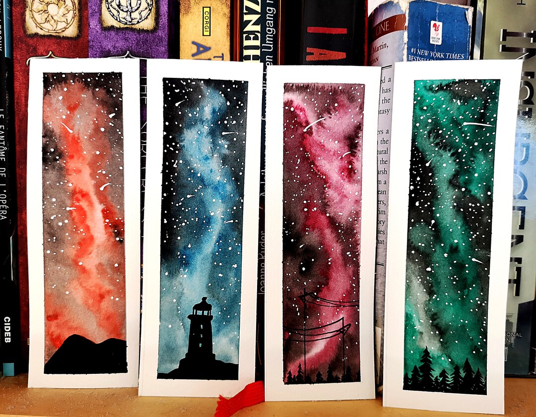 Watercolor Galaxy Printable Bookmarks, Gift Tags, Downloadable ...