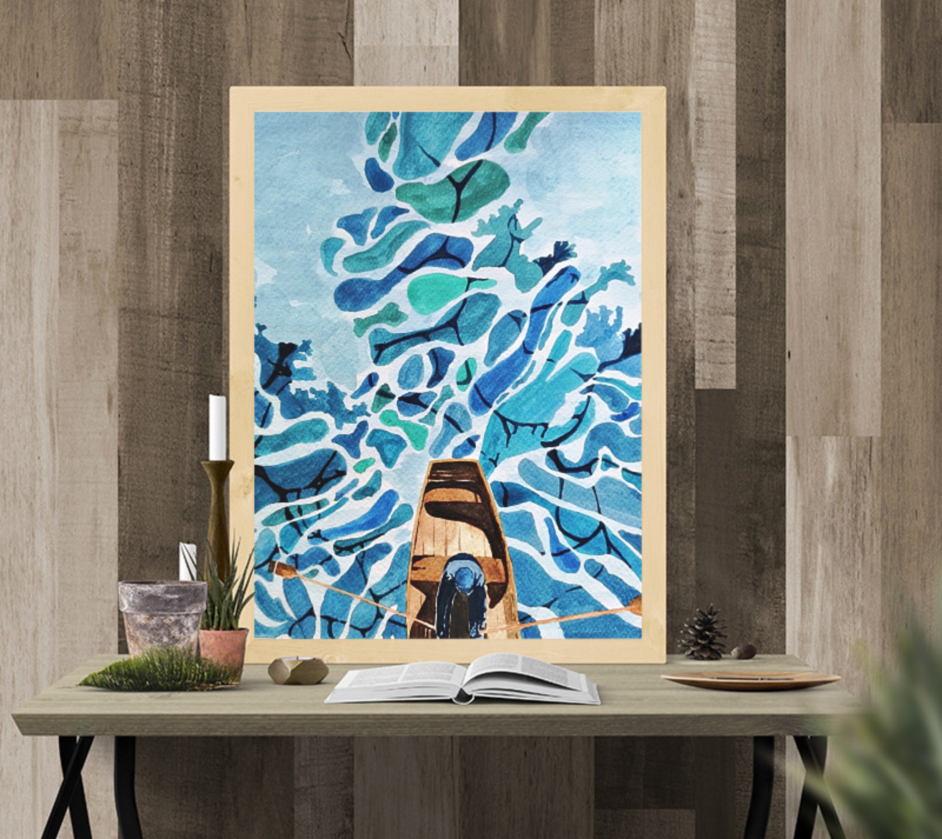 Watercolor Printable Art Rower Watercolor Painting Etsy