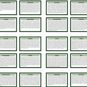 30 Printable Cards - Self-Guided Forest Meditation - Shinrin Yoku - Forest Bathing - Depression Anxiety Nature Therapy