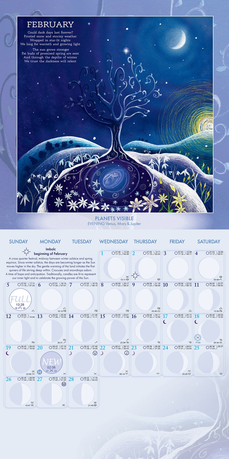 Seasons & Cycles MOON CALENDAR 2023 Est Pst - Etsy Canada