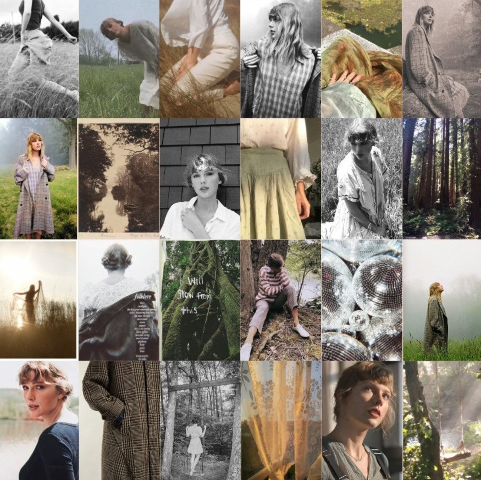 Folklore Aesthetic Wall Kit Photo Collage Digital Download Etsy