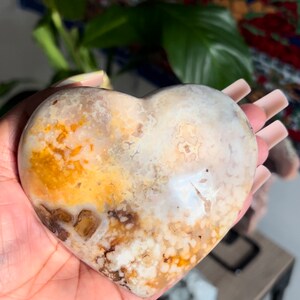 Flower agate heart, flower agate