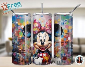 Emballage pour gobelet Minie Mouse 20 oz, téléchargement numérique, téléchargement immédiat + 12 emballages pour gobelet gratuits