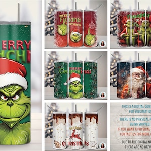Five Christmas bundle pack 20oz tumbler wrap sublimation design, funny Christmas designs, digital download, instant download
