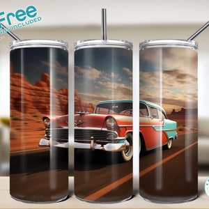 Amerikanisches Vintage Auto 20 Unzen Tumbler Sublimation Design Car Tumbler Wrap, Muskel-Car-Wrap-Bundle, sofortiger Download + 12 kostenlose Tumbler Wraps