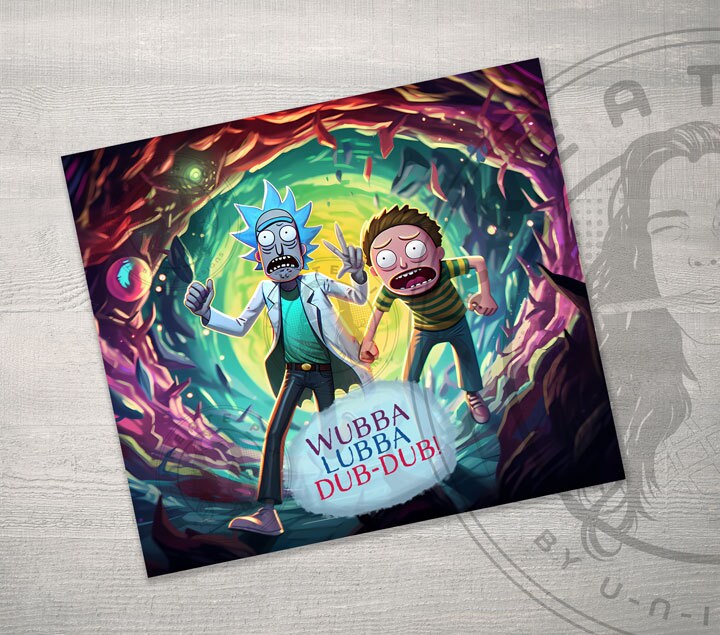 Rick and Morty Wubba Lubba 20oz Tumbler Wrap, Digital Download, Instant