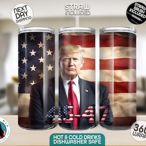 Donald Trump 45 47 President 20oz Tumbler, Stainless Steel Tumbler