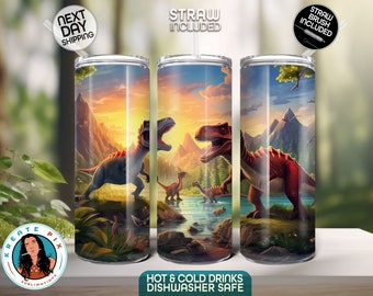 Vaso Dinosaur World de 20 oz - Perfecto para los amantes de la aventura