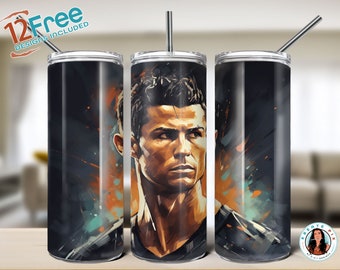 Cristiano Ronaldo 20oz tumbler wrap, digital download, instant download + 12 free tumbler wraps