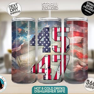 45 47 President Donald Trump 20oz Tumbler, Stainless Steel Tumbler