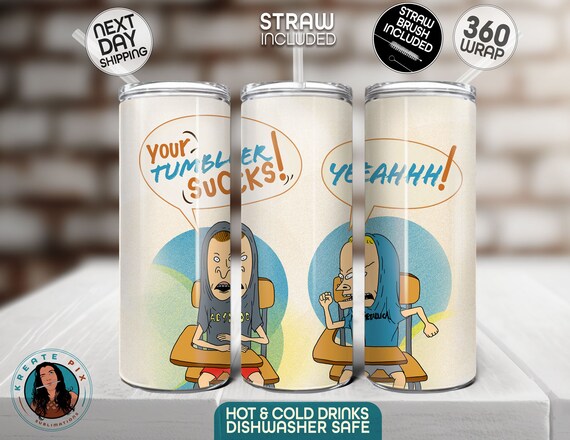 Beavis and Butt-Head Mug  20oz Tumbler - Nostalgic Tribute to the Iconic MTV Series
