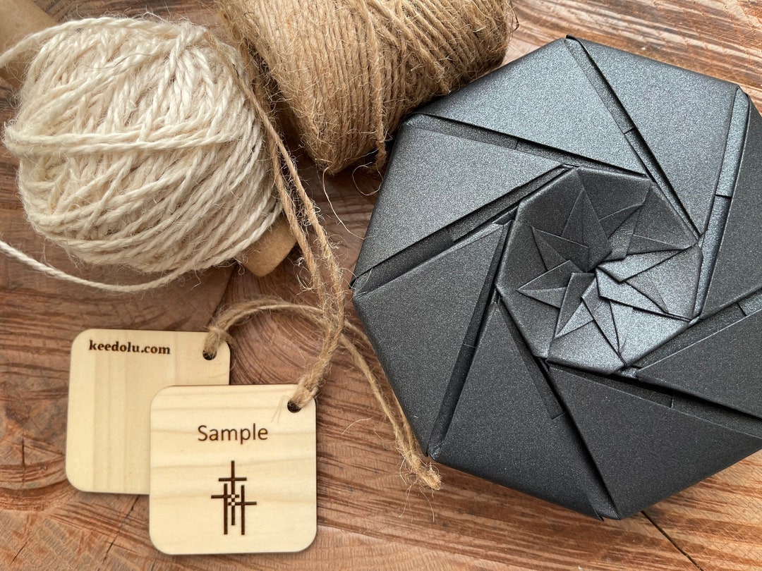 Calvary / Easter Gift Tag Laser Engraved Poplar Wood Modern, Minimalist