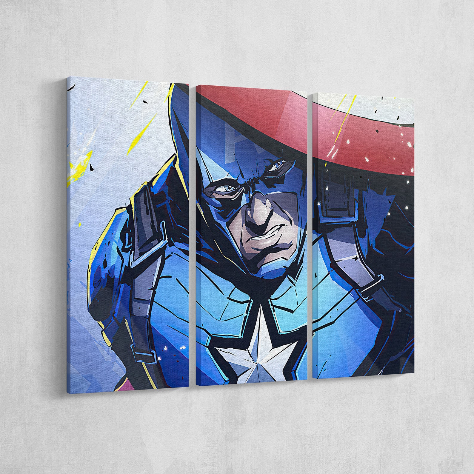Captain America Poster Illustration Art Canvas Print Home Wall | Etsy