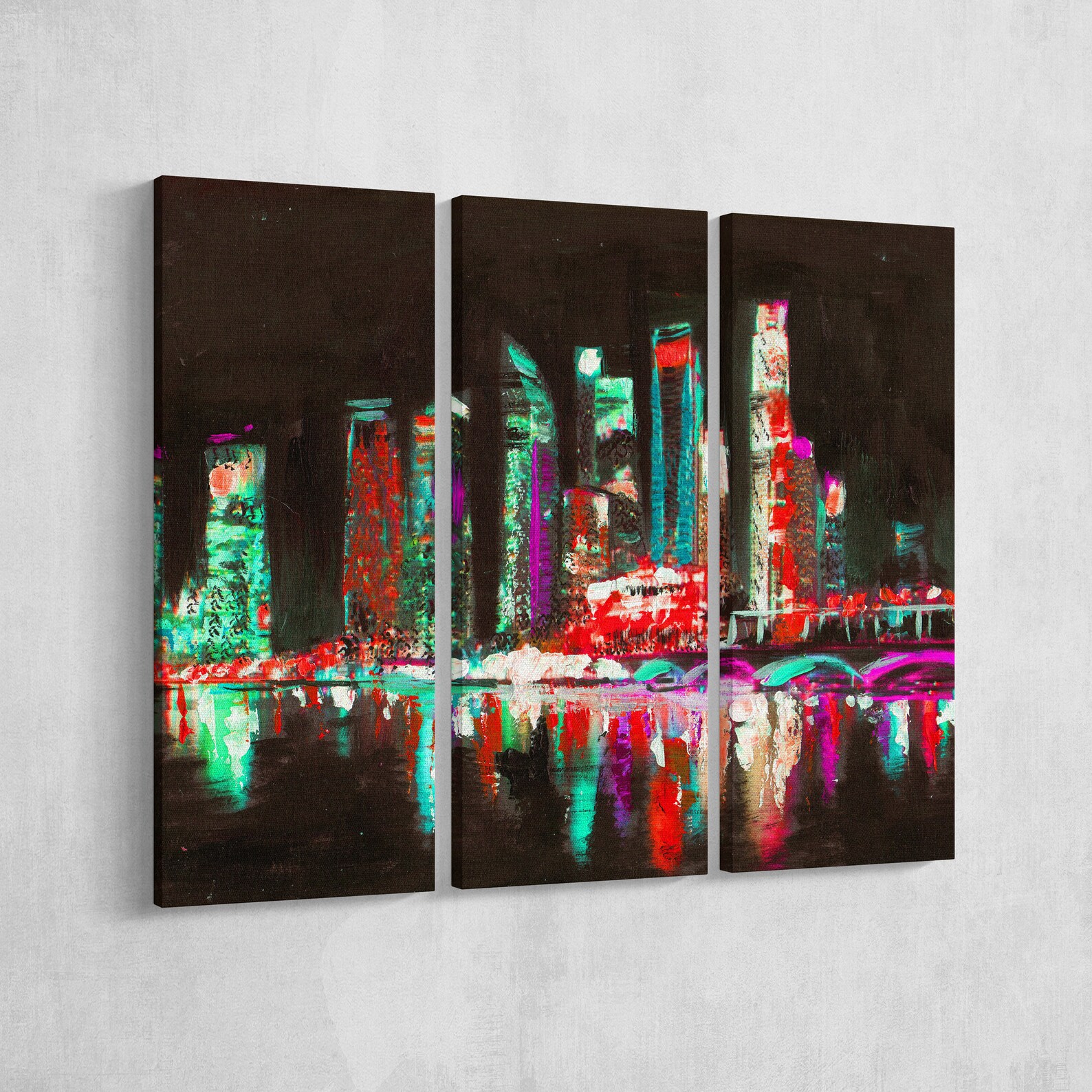 Oil Painting Singapore Poster Artwork Canvas Print Home Wall Etsy