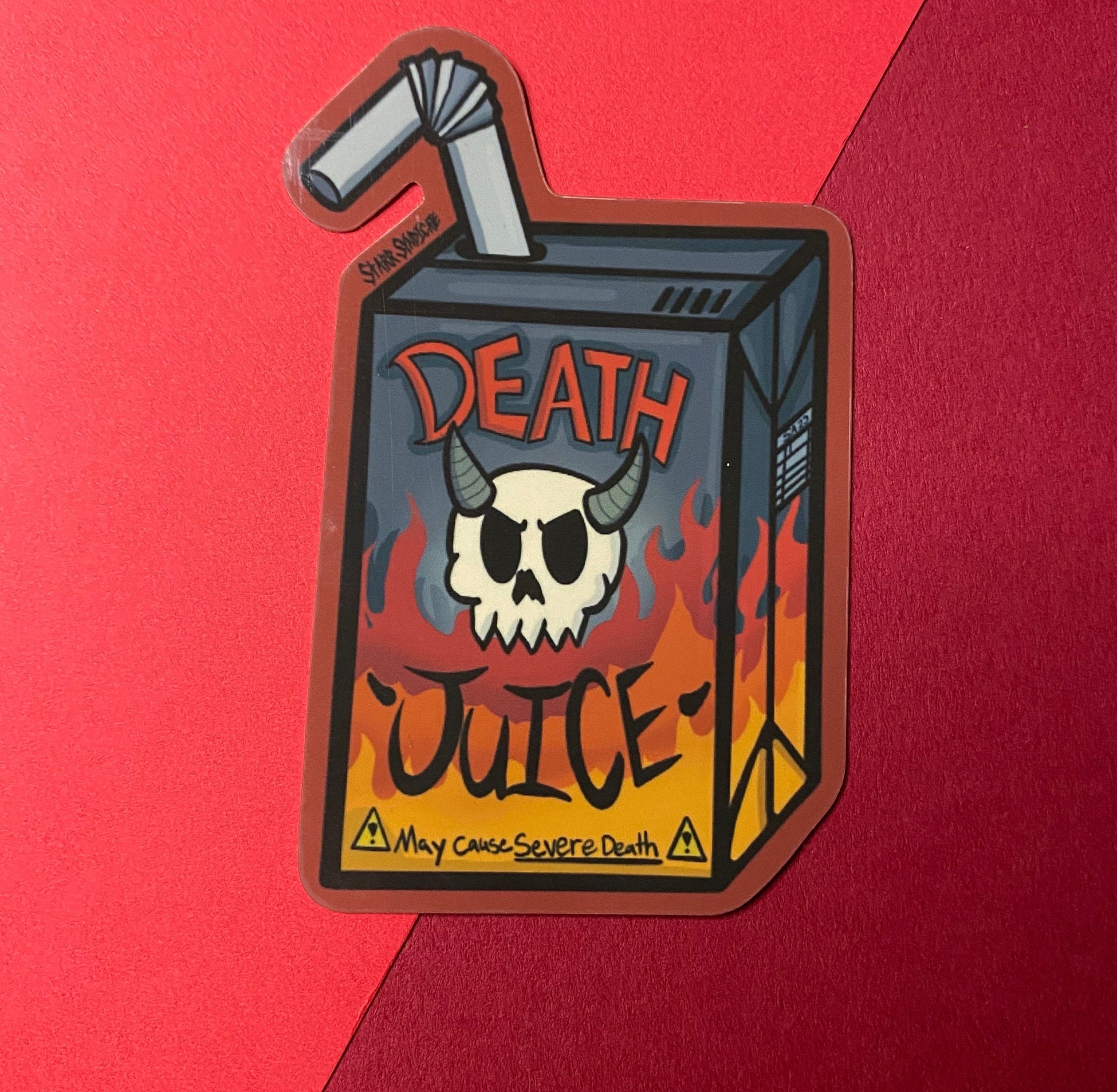 Death Juice Box Waterproof Stickers / Dark Humor Sticker, Funny Gift