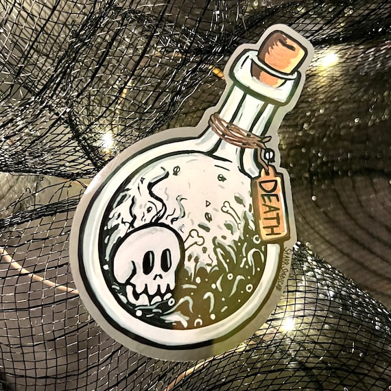 Death Potion | Witchcraft Stickers, Laptop, Skateboard, Hydro Flask, Phone Weatherproof Stickers