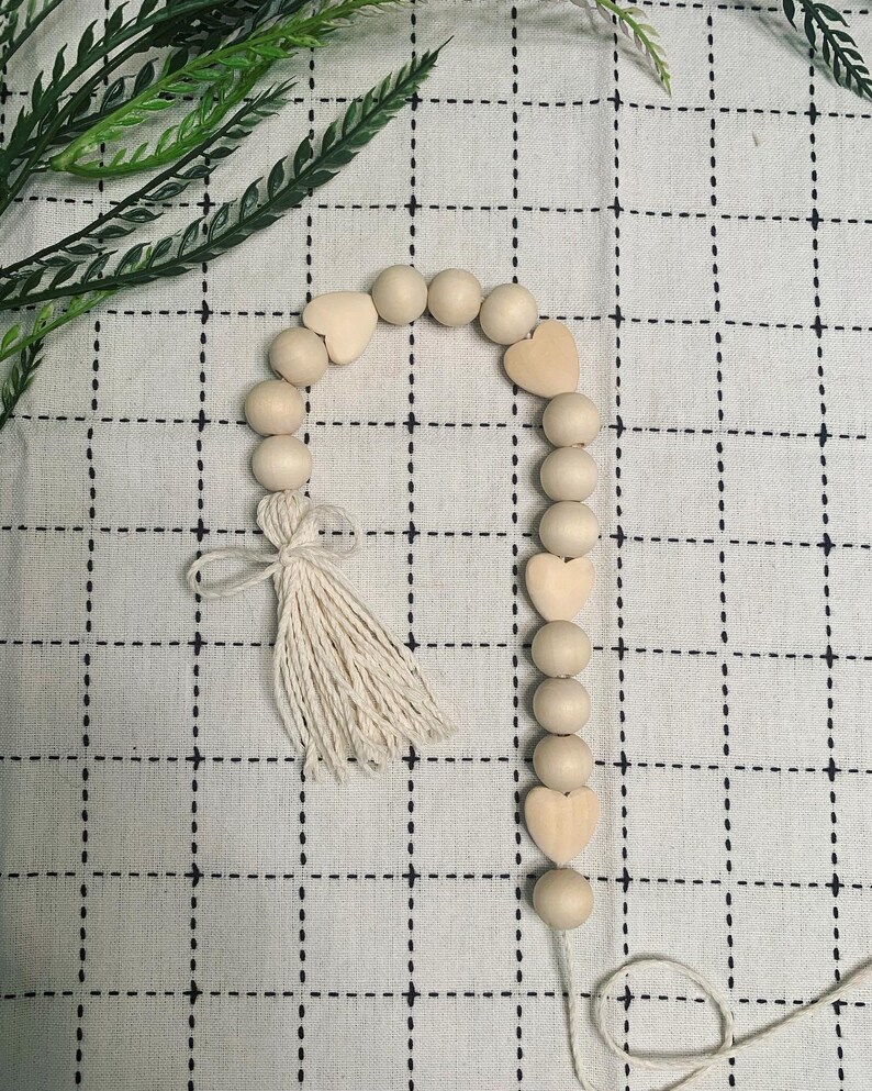 Heart Wood Bead Garland