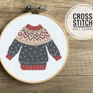 Ugly Sweater Cross Stitch Pattern Holiday Activity Digital Download Holiday Party Sweather Christmas PDF Pattern Embroidery