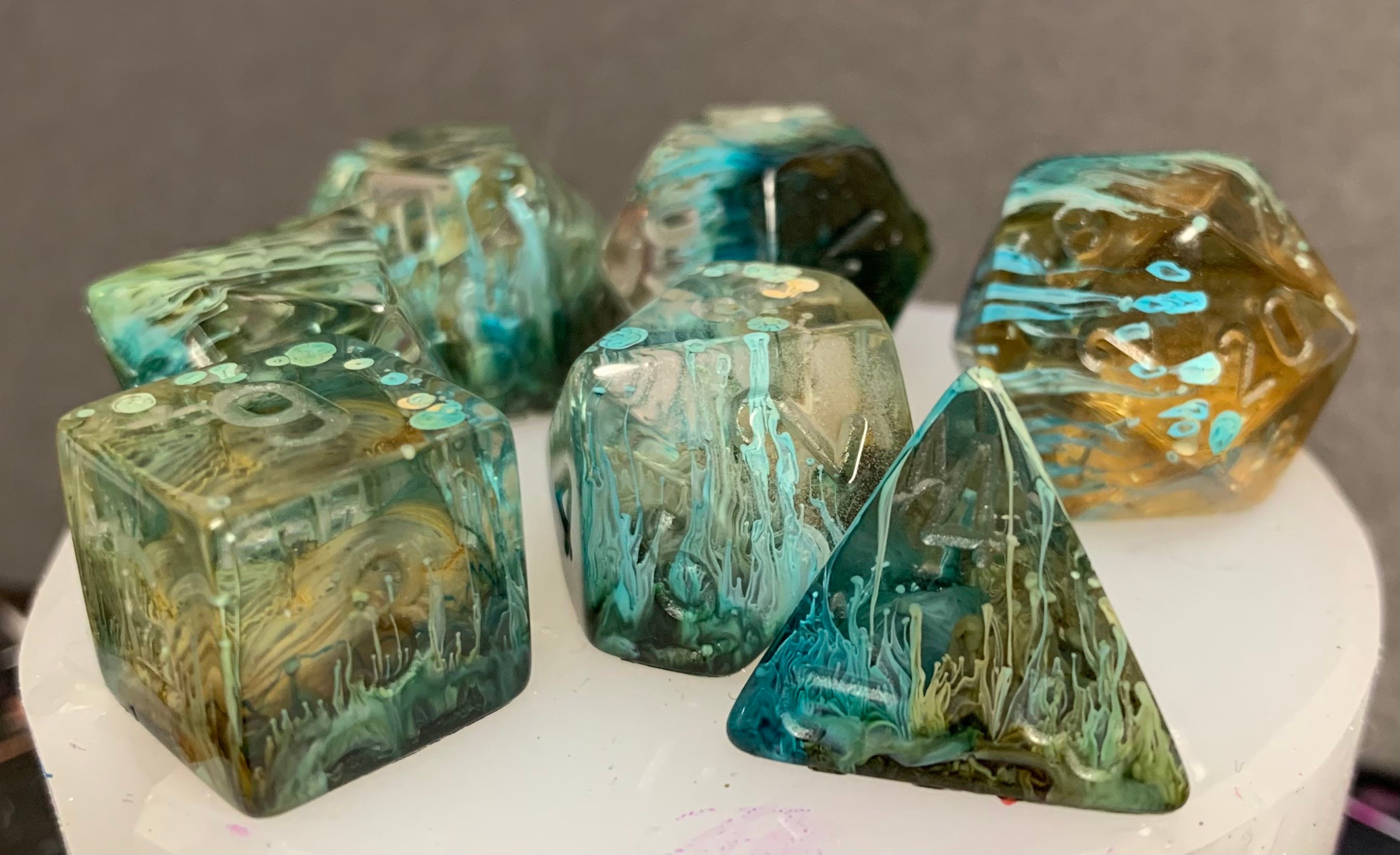 Custom Dice Full Set Commission Spot Petri marble and Etsy
