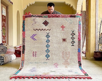 Moroccan rugs 8x5 Beni Ourain Rug, Berber carpet, handmade gift rug, art design bohemian rug,moroccan rug (ready to shipping)
