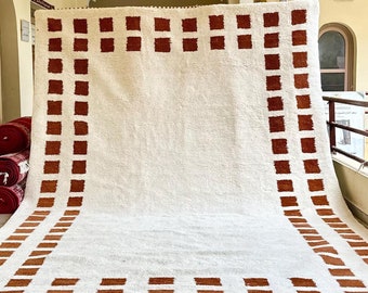Moroccan rug Handmade, Moroccan area rug, New Beni ourain rug, 15.5x9.8FT Moroccan rug, Moroccan Wool rug, Berber Morocco rug