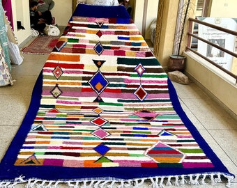 Authentic Moroccan rug, Berber Carpet, Genuine Wool rug, Handmade rug, Blue Custom Moroccan Rug, Colorful Wool Rug, New DESIGN MOROCCO