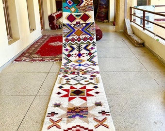 Unique Berber Runner, Boujaad Runner Rug, Hallway rug, Moroccan Runner, Morocco Runner, Azilal Rug, Handmade Runner rug, Runner Moroccan rug