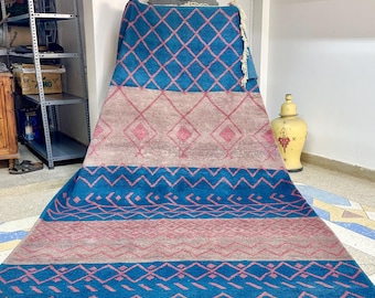 Hand-Knotted Moroccan Beni Ourain Rug 9.8 x 6.2 ft | Artisan-Made Wool Berber Carpet | Luxurious, Elegant Area Rug with Shag Texture