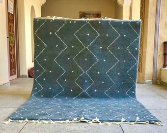 DURABLE MOROCCAN RUG, Handmade Berber Wool Carpet, Blush Beni Ourain Rug, Gray & White Geometric Rug, Custom Size Area Rug.