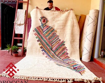 STYLISH HANDMADE RUG, Boho Moroccan Rug, Beni Ourain Wool Rug, Multicolor Custom Size Berber Carpet, Luxuriously Soft Area Rug