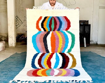 Beni ourain 6.8x4.1 FT Moroccan rug - Berber Beni ourain rug - Wool area rug - Handmade rug - Moroccan area rug - Morocco rug -colorful rug