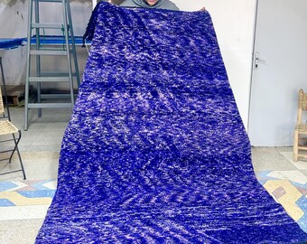 Authentic Moroccan Beni Ourain Rug, Purple Luxurious Handmade Berber Rug, 5.5x8 Abstract Design, Soft Wool Area Rug for Living Room.