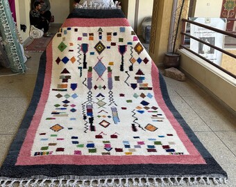 Fabulous Moroccan Rug, Handmade 10x6.5 Beni Ourain Rug,Authentic Abstract Carpet,Berber Wool Handwoven Rug,Colorful Wool Rug,Bohemian Carpet