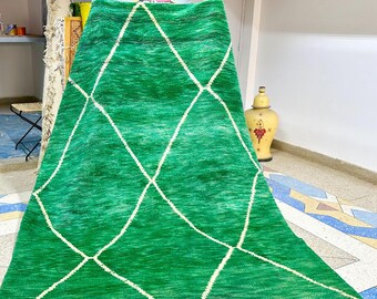 STUNNING MOROCCAN RUG - Green Handmade Berber Area Rug - 7.9x5.4FT Authentic Moroccan Rug - Berber Style Shag Area Rug