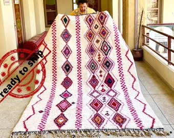 Gorgeous Beni Ourain Rug, 9x6Moroccan Handmade Carpet, Tribal Geometric Rug, Berber Wool Rug, Authentic Rug, Tapis berber, Teppish Marokko.