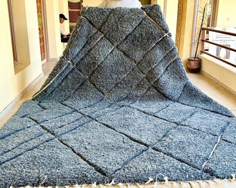MOROCCAN HANDMADE CARPET, Moroccan Rug, Area Beni Ourain Rug, Custom Rug, Berber Rug, Sheep Wool Rug, Handwoven Abstract Rug, Area Rug.