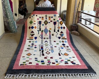 CHIC MORROCAN RUG, Beni Ourain Rug, Handmade Rug, White And Black Rug, Moroccan Rug, Area Rug, Abstract White Rug, Handwoven Rug