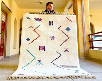 Authentic Moroccan Rug, Beni Ourain Rug, Custom Beni Ourain Rug, Large Moroccan Rug, Custom Rug, Blue Rug, Handmade wool Rug, Berber Carpet