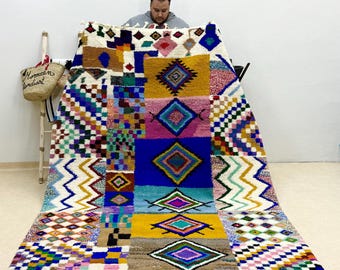 Authentic Beni Ourain Multicolor 10x6.5 Rug | Moroccan Handmade Bohemian Wool Berber Carpet